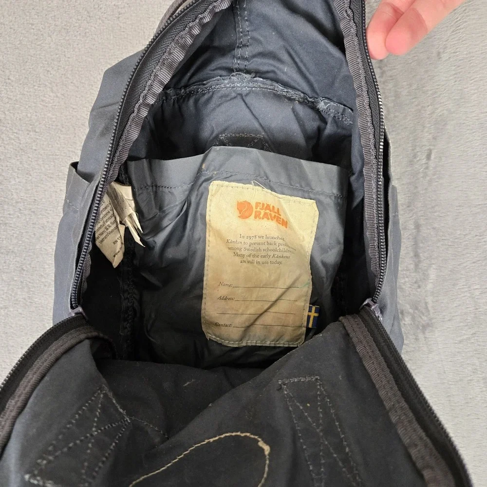 Fjallraven Mini Kanken Classic Backpack Blue Waxed Cotton 23561